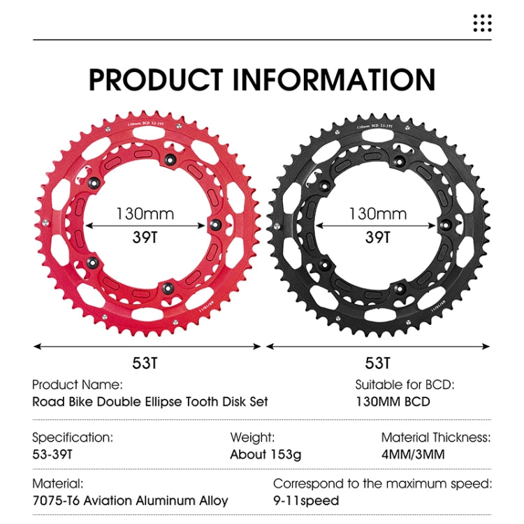 WEST BIKING YP0719274 53-39T Road Bike Crank Racing Double Disc