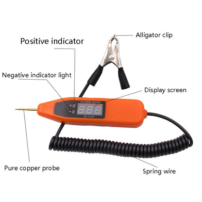 Auto Repair LCD Test Pen Car Circuit Repair Tool, Orange, Black