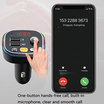 مشغل موسيقى MP3 بمنفذ USB وبلوتوث للسيارة مع أضواء ملونة، C20، C21