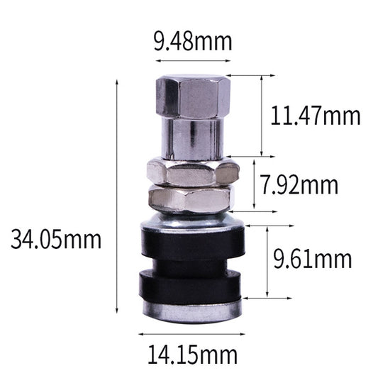 20 PCS Motorcycle Tubeless Tire Valve Stainless Steel Straight Mouth, TR161