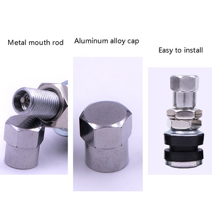 20 PCS Motorcycle Tubeless Tire Valve Stainless Steel Straight Mouth, TR161