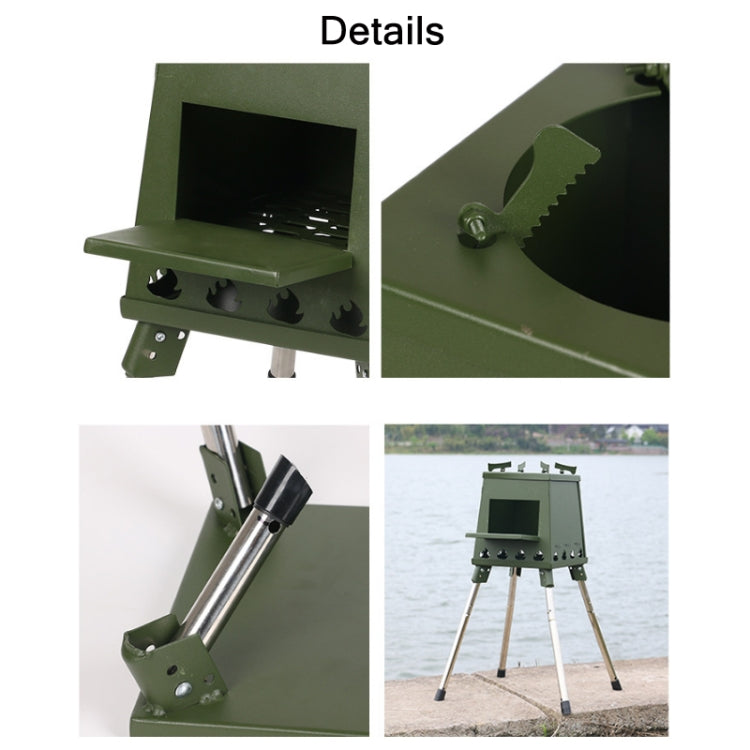 Outdoor Camping Folding Portable Barbecue Wood Stove, Size: