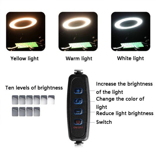 Six-Jaw LED Lamp Magnifying Glass Soldering Station with Fan