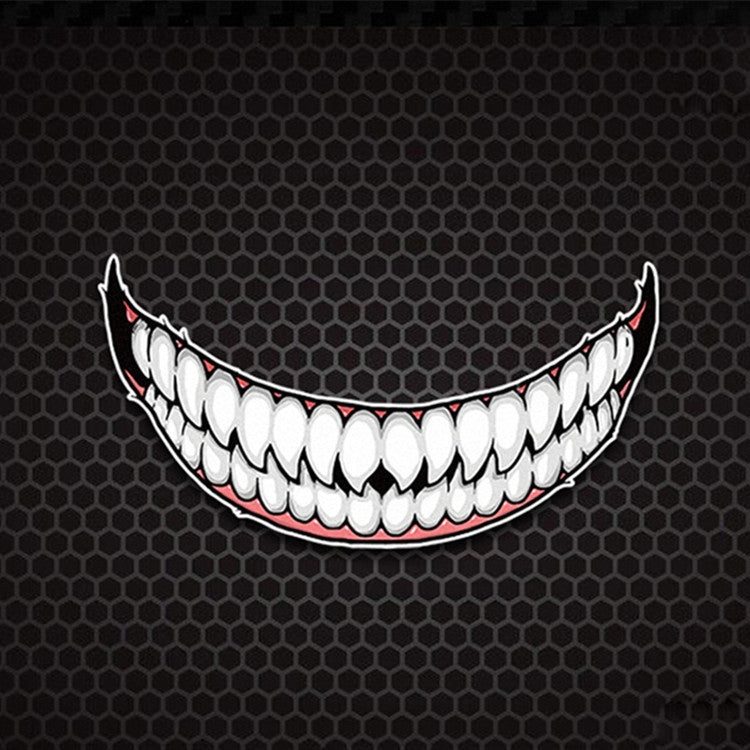 J06 Motorcycle Helmet Sticker, Small Teeth, Large Teeth, Small Tongue, Large Tongue