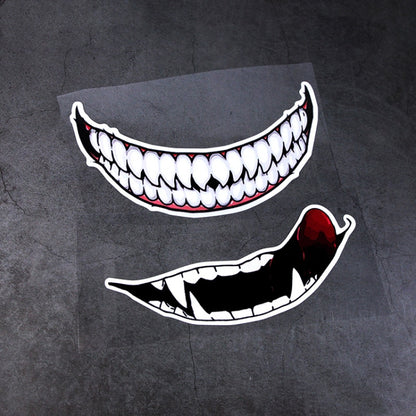 J06 Motorcycle Helmet Sticker, Small Teeth, Large Teeth, Small Tongue, Large Tongue