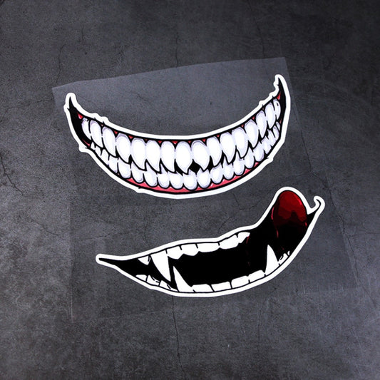 J06 Motorcycle Helmet Sticker, Small Teeth, Large Teeth, Small Tongue, Large Tongue