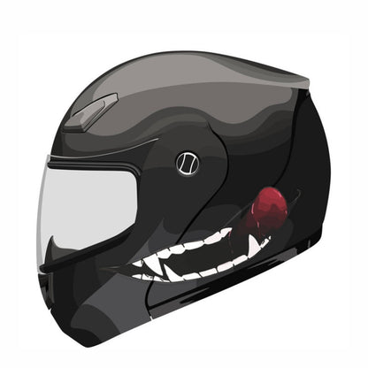 J06 Motorcycle Helmet Sticker, Small Teeth, Large Teeth, Small Tongue, Large Tongue