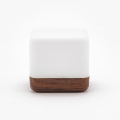 Square Flip Polyhedral Timing Night Light, Grey, Orange, Green, Dark Wood Grain, Light Wood Grain, White Marble Pattern, Black Marble Pattern