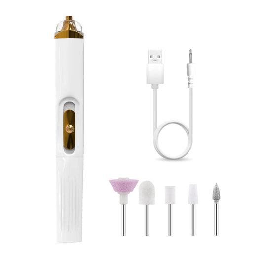 BZX5 5 In 1 USB Nail Polisher Peeling Manicure, Silver White, Rose Pink