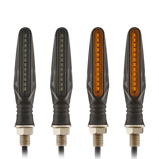 2pcs MK-109 Motorcycle Flow Steering Lamp LED Signal Light, MK-109(Black ), MK-109(Yellow )