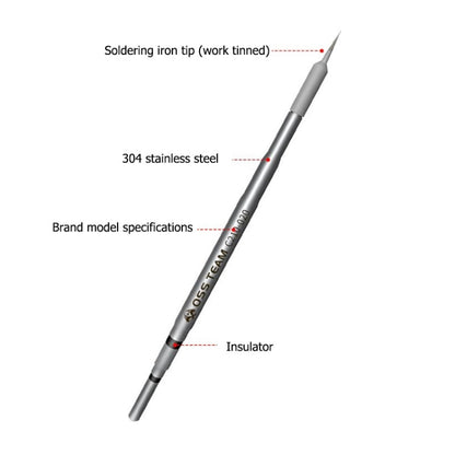 رأس لحام بطرف مكواة اللحام من سلسلة OSS Team C210 لـ JBC T210 / C CD-2SD / 2SHE، رأس مستقيم، رأس بزاوية، رأس سكين