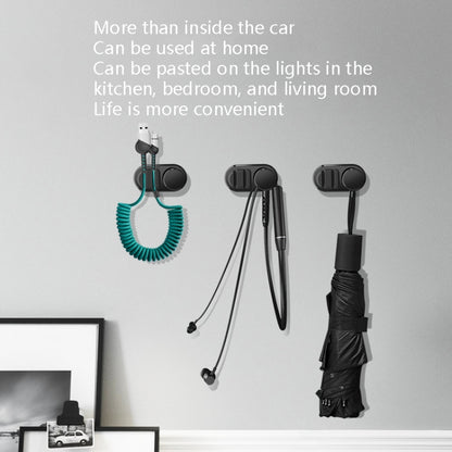 3 PCS Car Sticky Storage Data Cable Hook