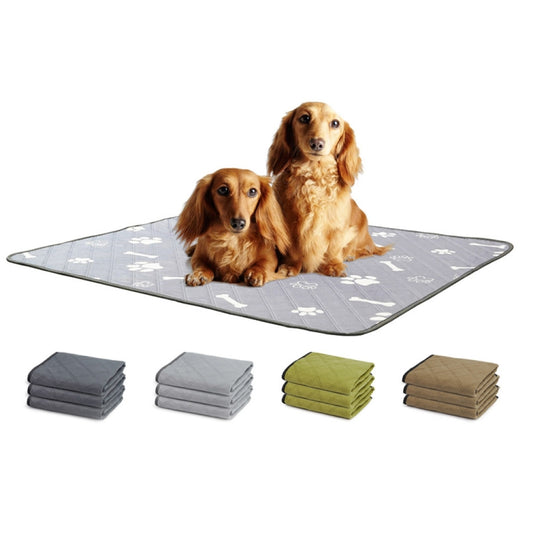 OBL0014 Can Water Wash Dog Urine Pad, Size:, S (Gray), M (Gray), L (Gray), S (Green), M (Green), L (Green), S (Bone Pattern), M (Bone Pattern), L (Bone Pattern), S (Brown), M (Brown), L (Brown), S (Deep Gray), M (Deep Gray), L (Deep Gray)
