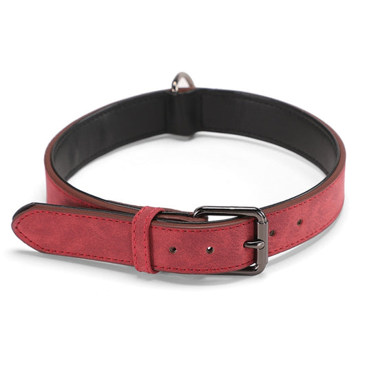 JINMAOHOU Dogs Double-Layer Leather Collar, XS 34x1.7cm, S 39x2.2cm, M 49x2.7cm, L 59x3.2cm