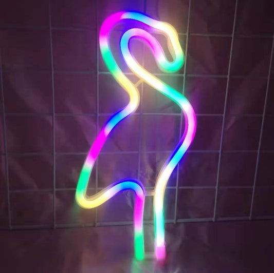 مصباح نيون LED للديكور الليلي، مزود بالطاقة: بطارية أو USB، USB