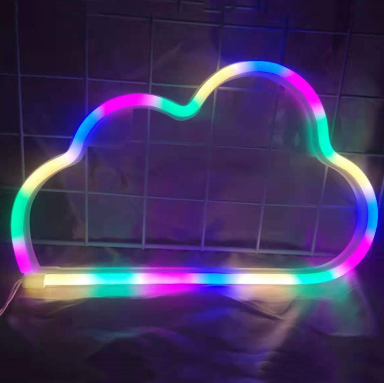 مصباح نيون LED للديكور الليلي، مزود بالطاقة: بطارية أو USB، USB