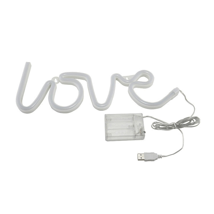 مصباح نيون LED للديكور الليلي، مزود بالطاقة: بطارية أو USB، USB