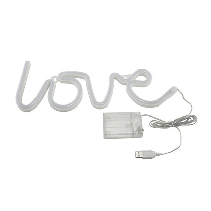 مصباح نيون LED للديكور الليلي، مزود بالطاقة: بطارية أو USB، USB
