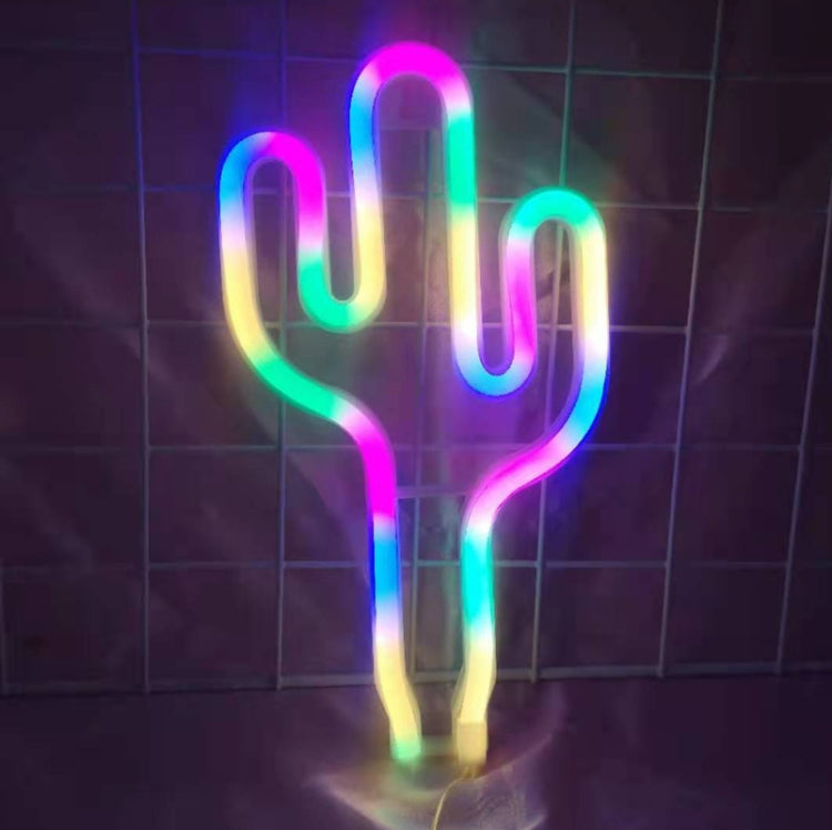 مصباح نيون LED للديكور الليلي، مزود بالطاقة: بطارية أو USB، USB