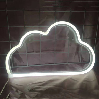 مصباح نيون LED للديكور الليلي، مزود بالطاقة: بطارية أو USB، USB