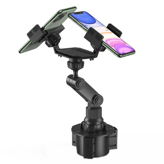 Double Chuck Rotary Multifunctional Cup Holder Mobile Phone Holder, Double Chuck Phone Holder