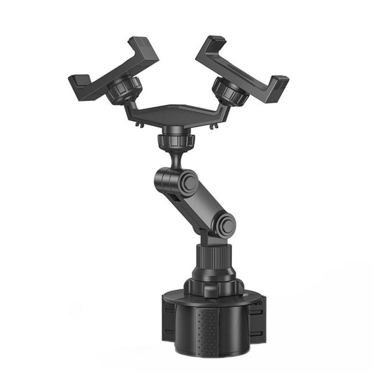 Double Chuck Rotary Multifunctional Cup Holder Mobile Phone Holder, Double Chuck Phone Holder