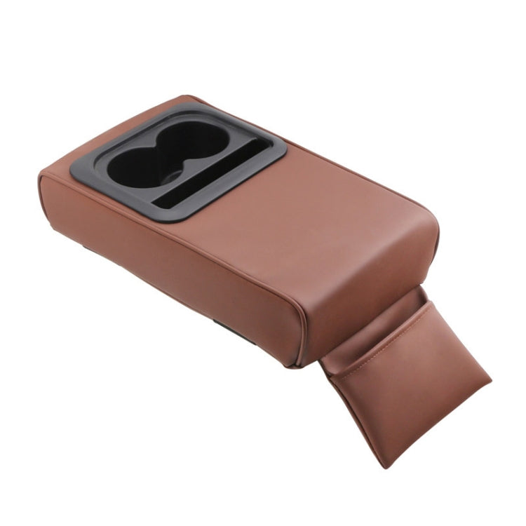 Car Armrest Box Increased Support With Rear Seat Water Cup Holder, Beige, Black, Brown