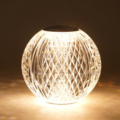 Crystal Ball Small Table Lamp USB Acrylic Night Light, MT2 80 x 80mm, MT1  110 x 110mm