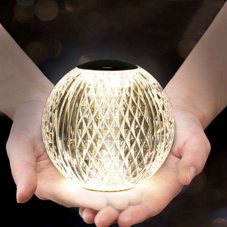 Crystal Ball Small Table Lamp USB Acrylic Night Light, MT2 80 x 80mm, MT1  110 x 110mm