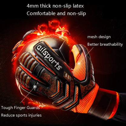 Ailsports ST5511 1 Pair Goalkeeper Thicken Latex Fingers Protection Gloves