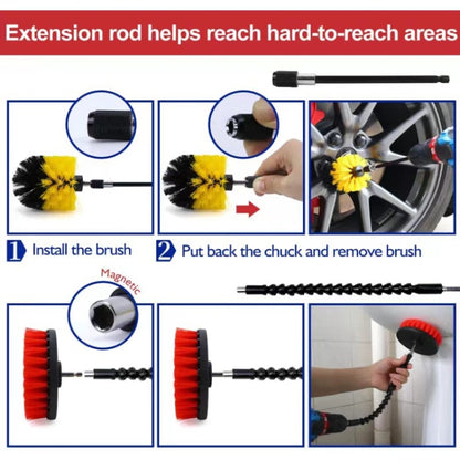 Car Tire Slits Multi-Function Cleaning Brush, 23 PCS / Set