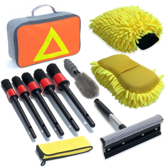 Soft Detail Brush Waterproof Car Wash Gloves, 11 PCS / Set
