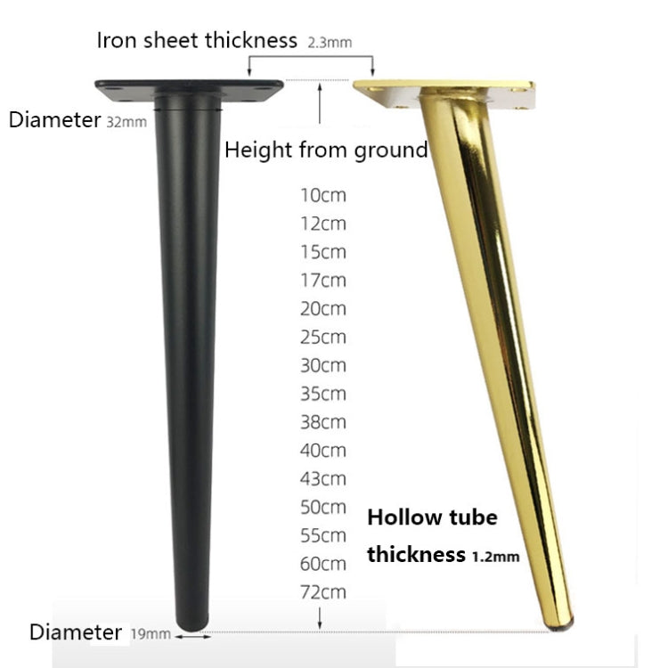 LH-ZT-0001 Cone Round Tube Furniture Support Legs, Style:, Oblique Cone Height 25cm, Oblique Cone Height 30cm, Oblique Cone Height 35cm, Oblique Cone Height 38cm, Oblique Cone Height 40cm, Oblique Cone Height 43cm, Oblique Cone Height 45cm�������������...