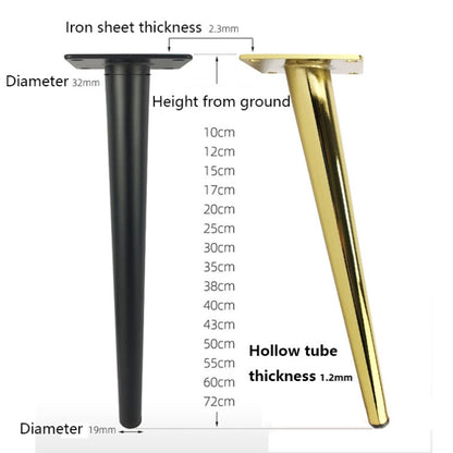 LH-ZT-0001 Cone Round Tube Furniture Support Legs, Style:, Oblique Cone Height 25cm, Oblique Cone Height 30cm, Oblique Cone Height 35cm, Oblique Cone Height 38cm, Oblique Cone Height 40cm, Oblique Cone Height 43cm, Oblique Cone Height 45cm�������������...