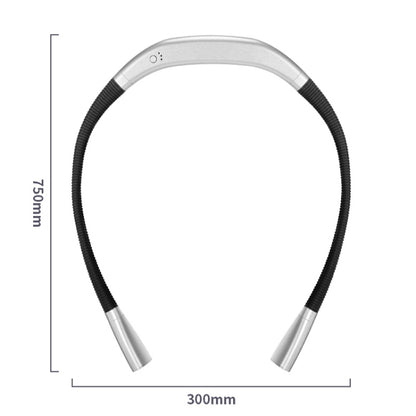 LED Hanging Neck Light Universal Hose Eye Protection Reading Light, Space Silver, Elegant Black
