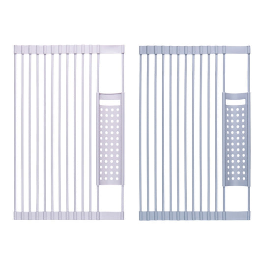Kitchen Silicone Drain Rack Sink Drain Rack, 52 x 33cm Gray, 52 x 33cm White Gray, 43 x 33cm Gray, 43 x 33cm White Gray