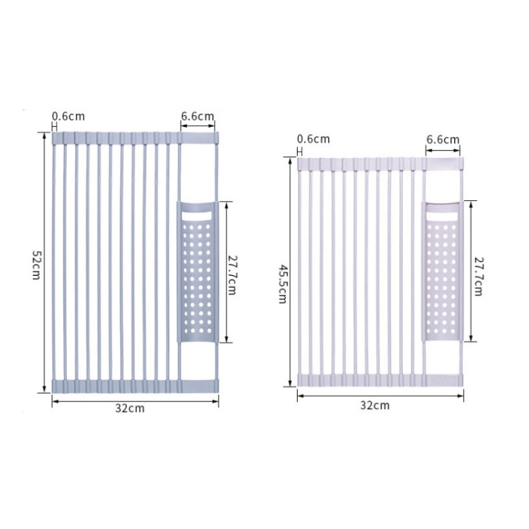 Kitchen Silicone Drain Rack Sink Drain Rack, 52 x 33cm Gray, 52 x 33cm White Gray, 43 x 33cm Gray, 43 x 33cm White Gray
