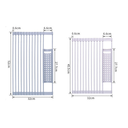 Kitchen Silicone Drain Rack Sink Drain Rack, 52 x 33cm Gray, 52 x 33cm White Gray, 43 x 33cm Gray, 43 x 33cm White Gray