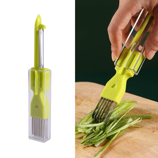 Home Kitchen Multifunctional Green Onion Peeler, Green, Yellow, Orange