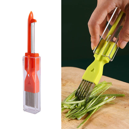 Home Kitchen Multifunctional Green Onion Peeler, Green, Yellow, Orange