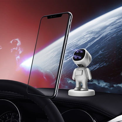 TOPFREE Astronaut Car Bracket Magnetic Adhesive Paste Navigation Car Phone Bracket, White, Black