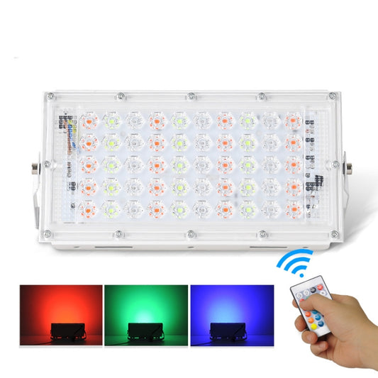 كشاف إضاءة خارجي فائق الخفة مقاوم للماء LED RGB بقوة 50 وات مع جهاز تحكم عن بعد