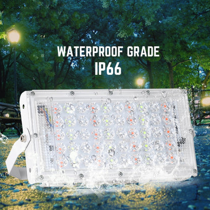 كشاف إضاءة خارجي فائق الخفة مقاوم للماء LED RGB بقوة 50 وات مع جهاز تحكم عن بعد