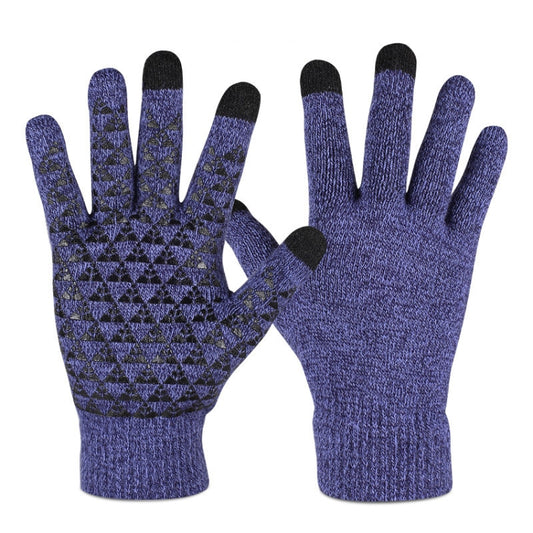 1 Pair Thick Velvet Touch Screen Knitted Warm Gloves