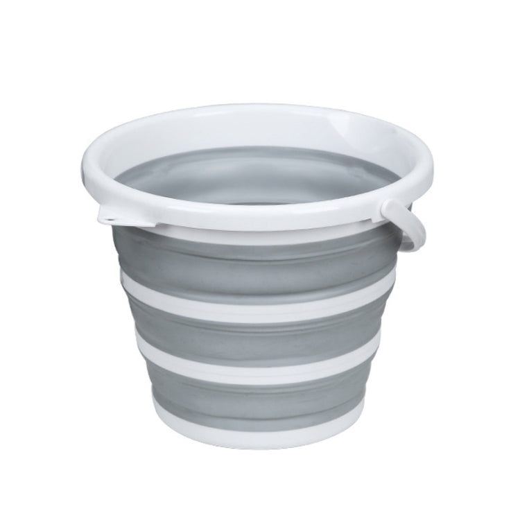 Home Outdoor Portable Folding Silicone Bucket, Gray 10 Liters