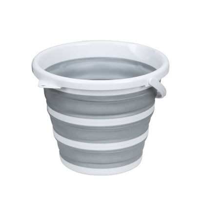 Home Outdoor Portable Folding Silicone Bucket, Gray 10 Liters