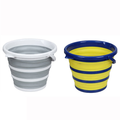 Home Outdoor Portable Folding Silicone Bucket, Gray 10 Liters