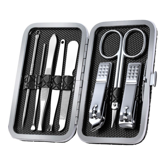 Stainless Steel Nail Trimming Grooming Set, Black, Dark Brown