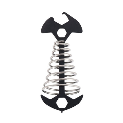 5 PCS 4 in 1 Outdoor Camping Fishbone Nail Spring Hook Wind Rope Buckle