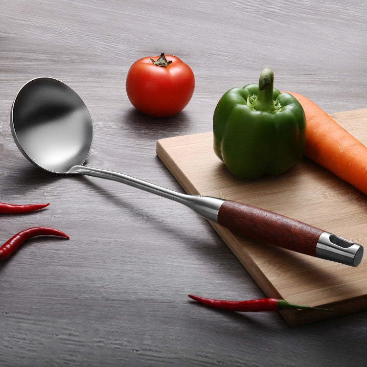 304 Stainless Steel Wooden Handle Kitchenware Kitchen Equipment, Style:, Fried Spatula, Soup Spoon, Slotted Spoon, Slotted Shovel, Noodle Scoop, Rice Spoon